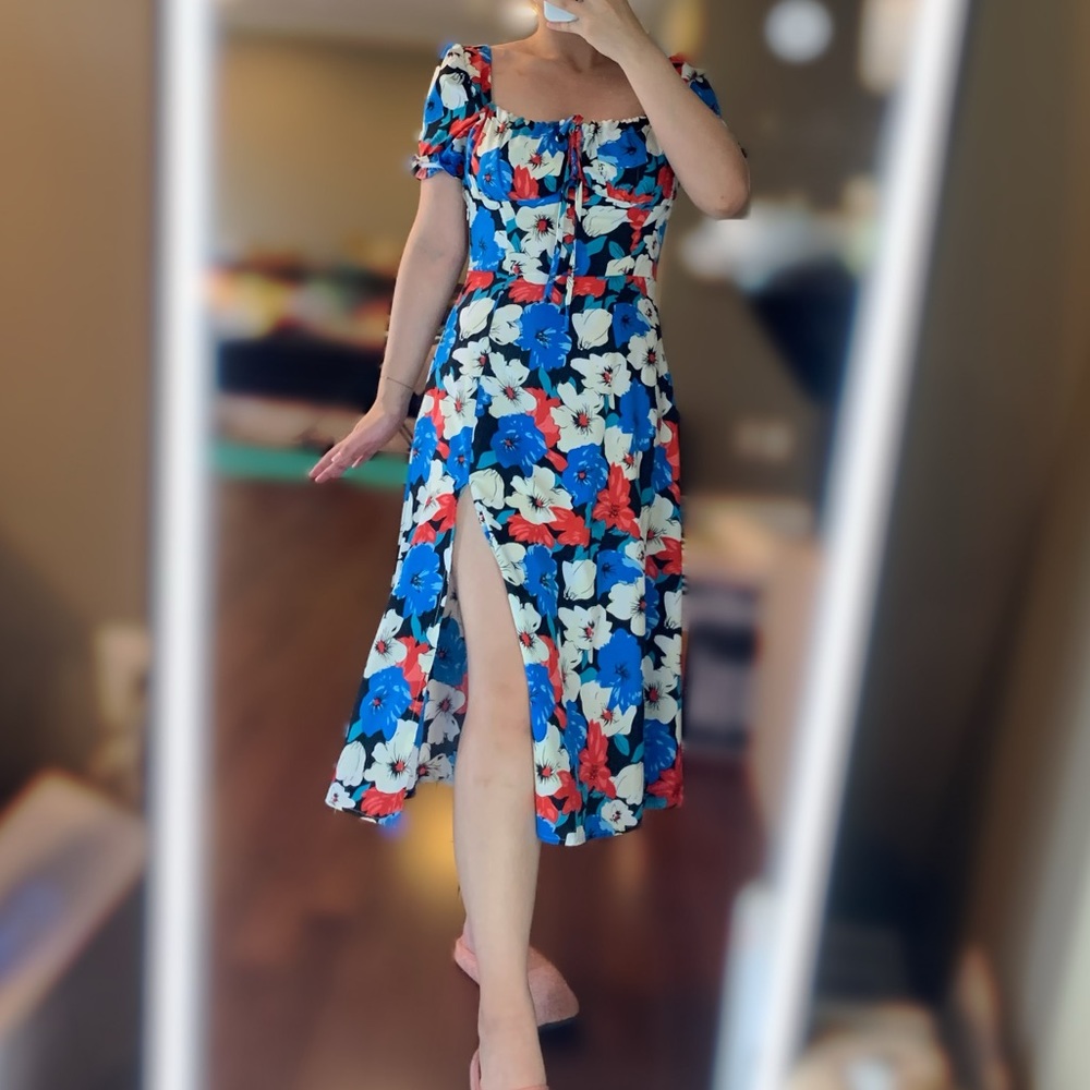 SHEIN| Women florals slit dress (Size: S)